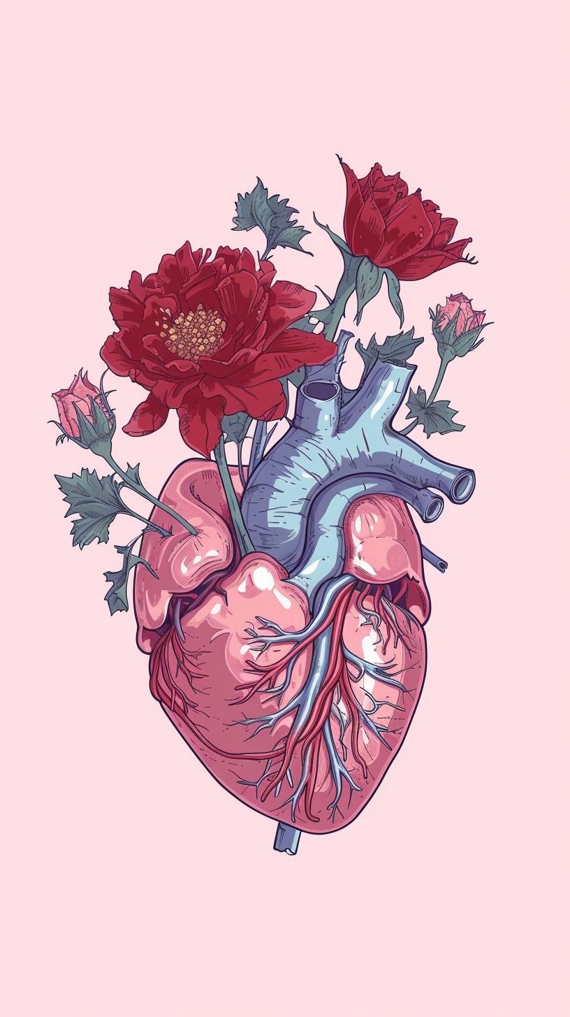 digital aesthetic heart wallpaper