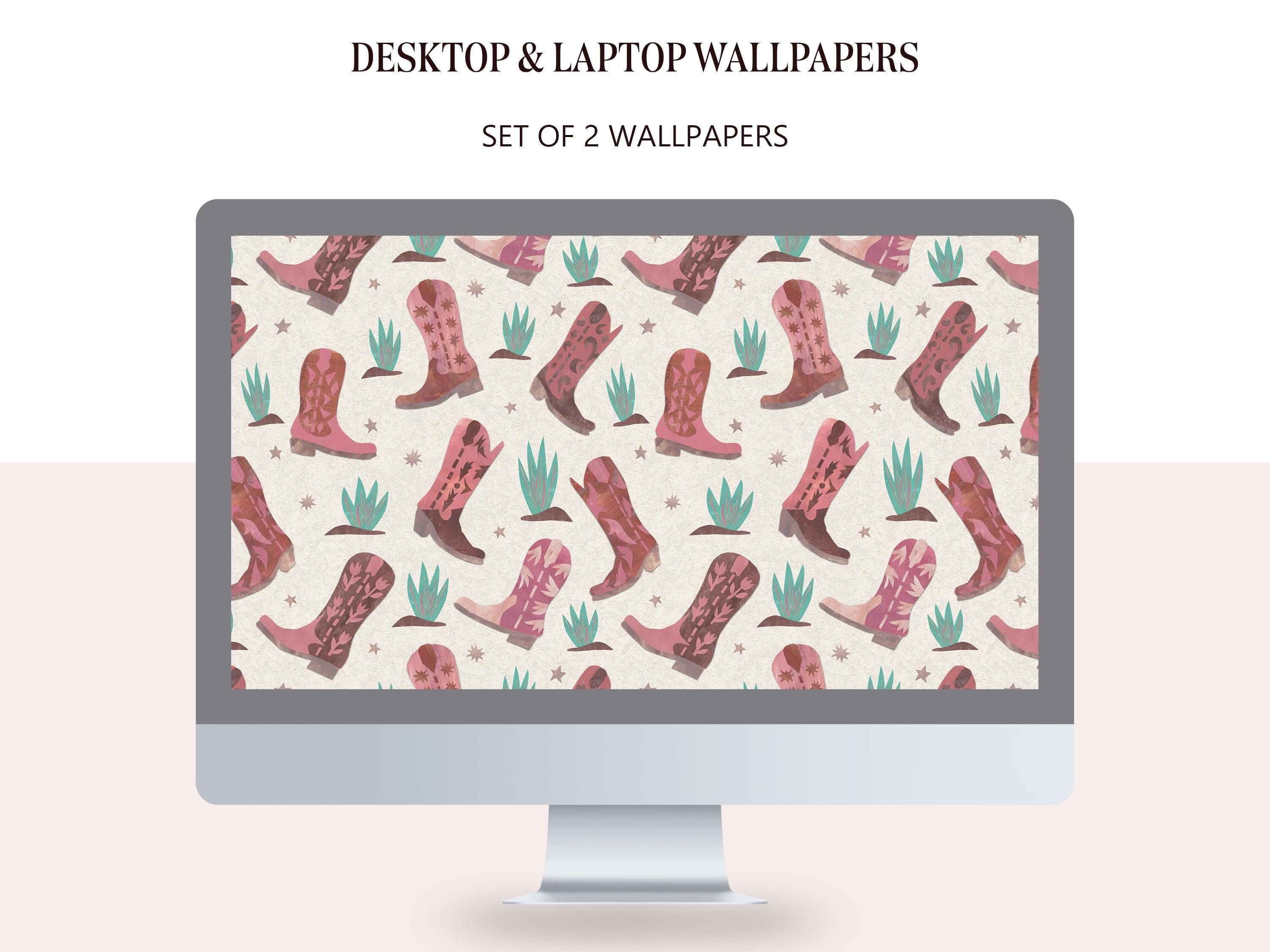 elegant preppy pink cowgirl aesthetic wallpaper variations