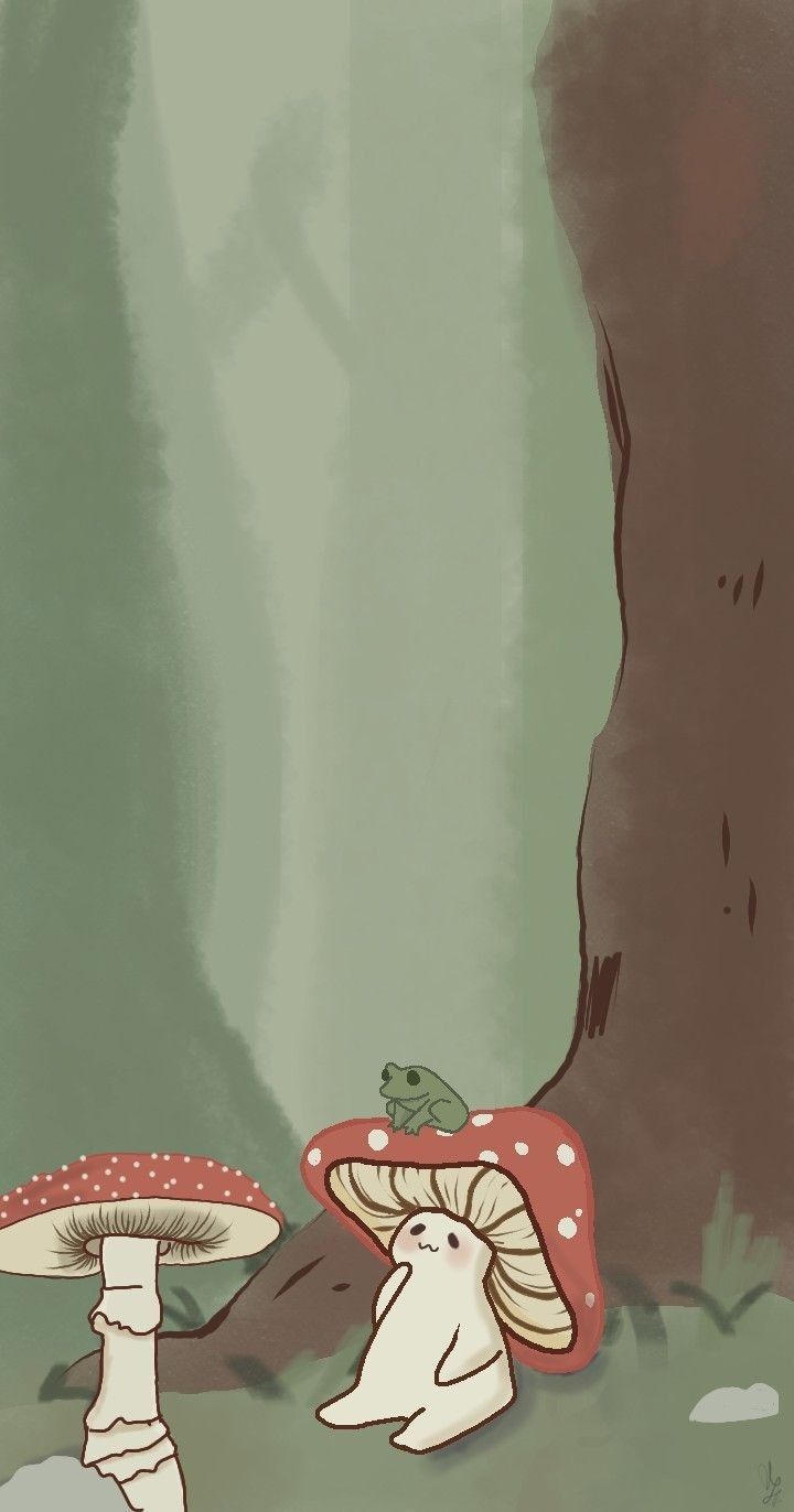 nature-inspired aesthetic mushroom wallpaper