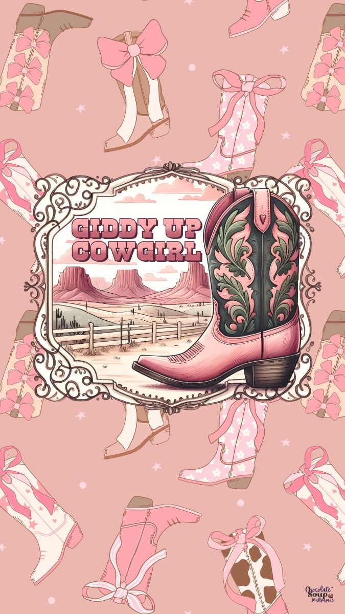 preppy pink cowgirl aesthetic wallpaper 0027