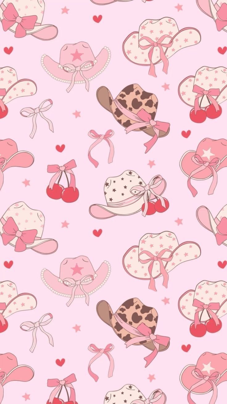 preppy pink cowgirl aesthetic wallpaper 0035