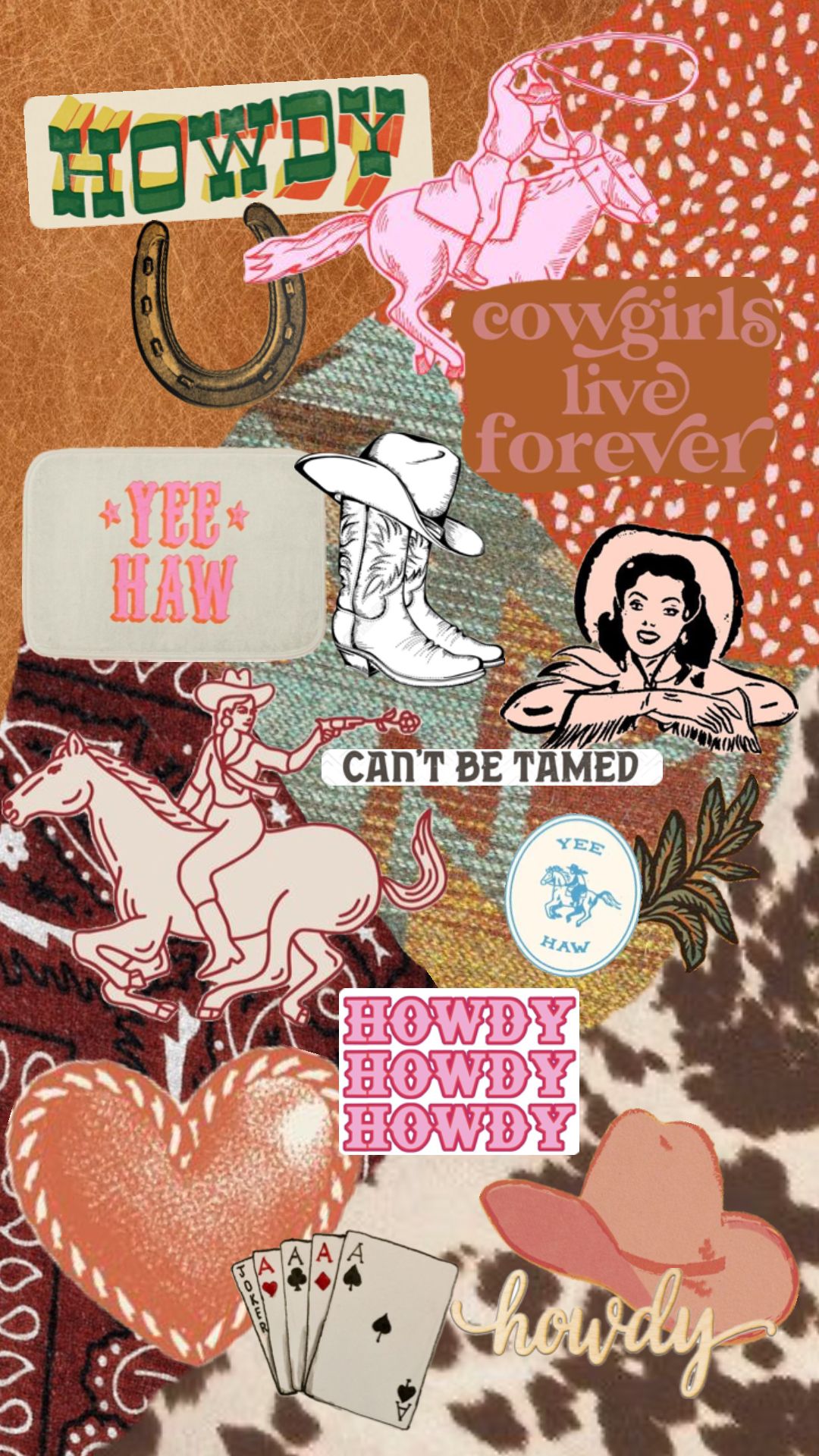 preppy pink cowgirl aesthetic wallpaper 0043