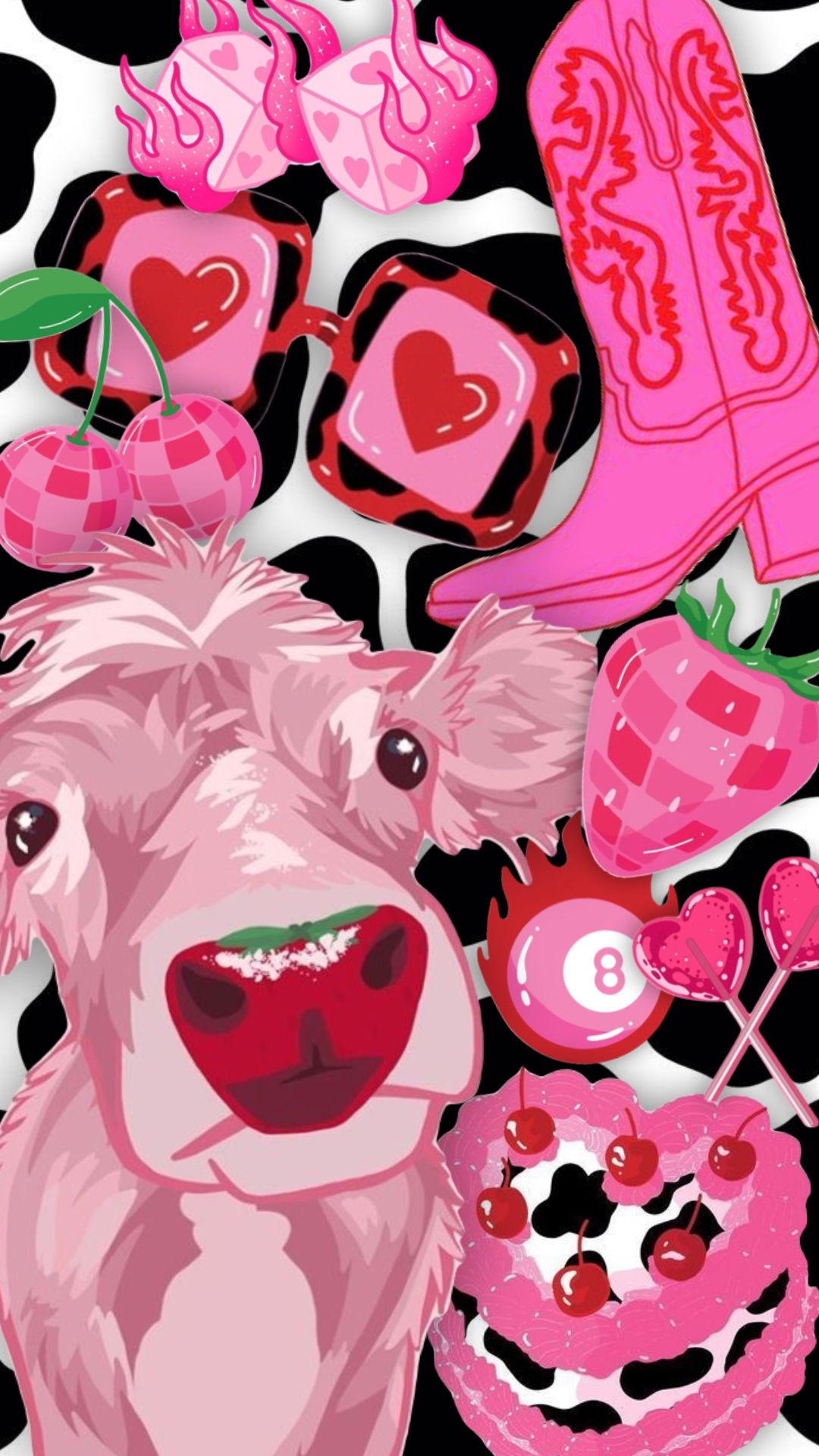 preppy pink cowgirl aesthetic wallpaper 0055