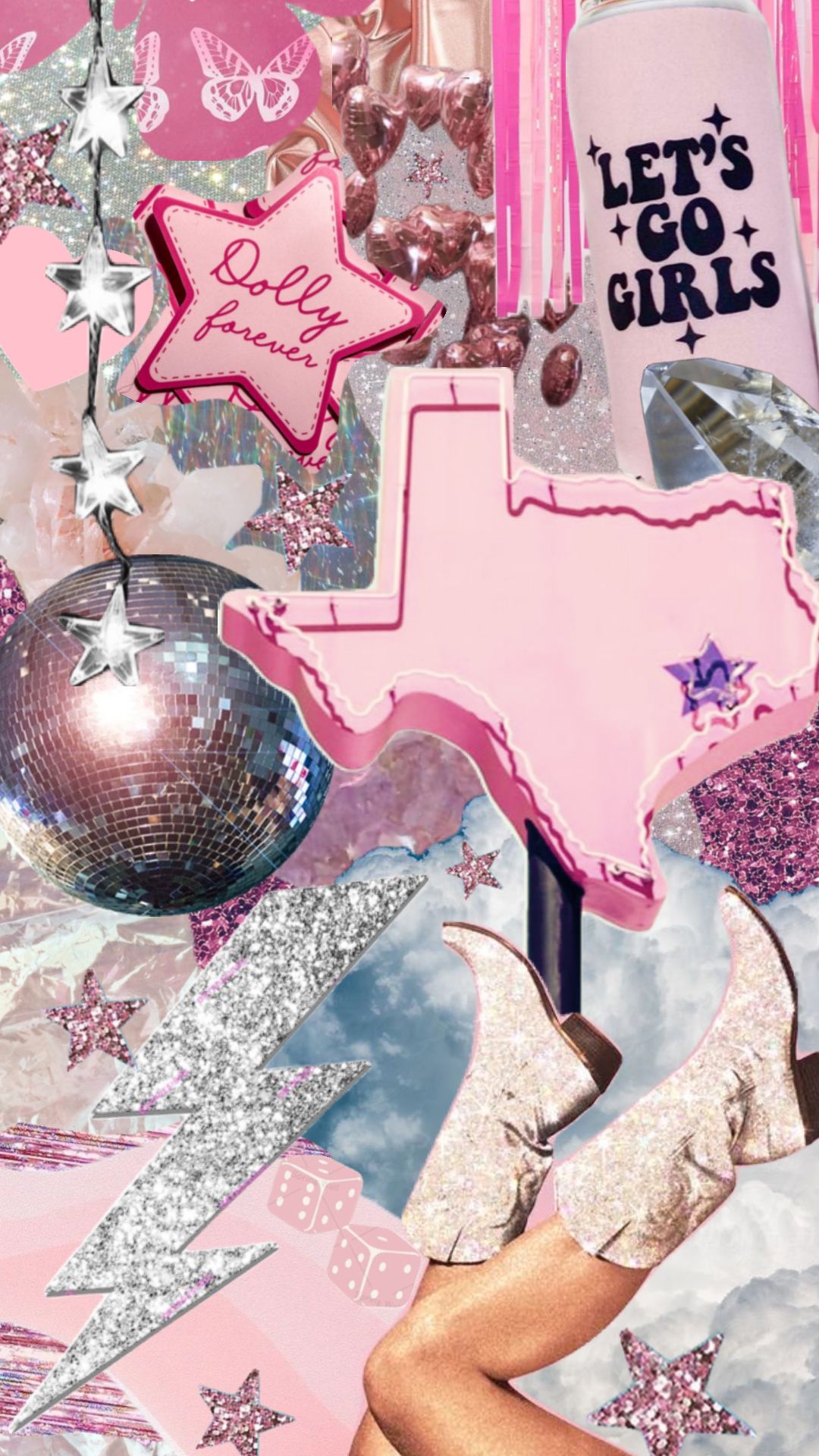 preppy pink cowgirl aesthetic wallpaper 0060