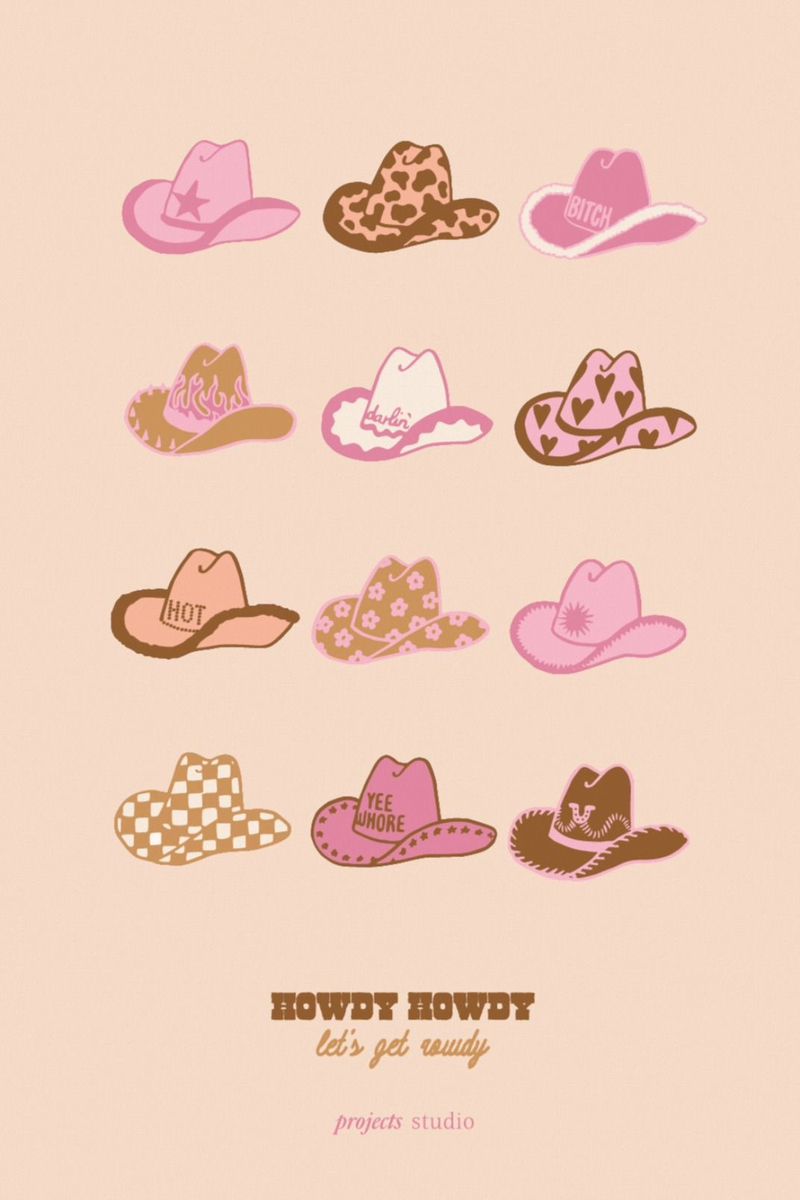preppy pink cowgirl aesthetic wallpaper 0066