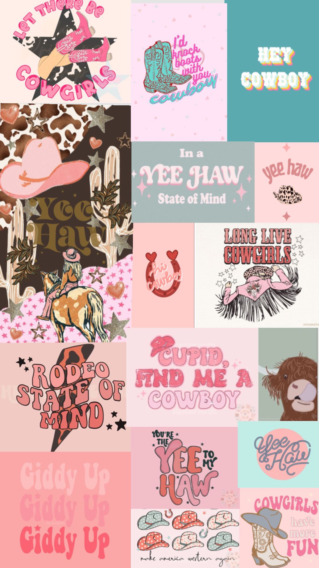 preppy pink cowgirl aesthetic wallpaper 0072