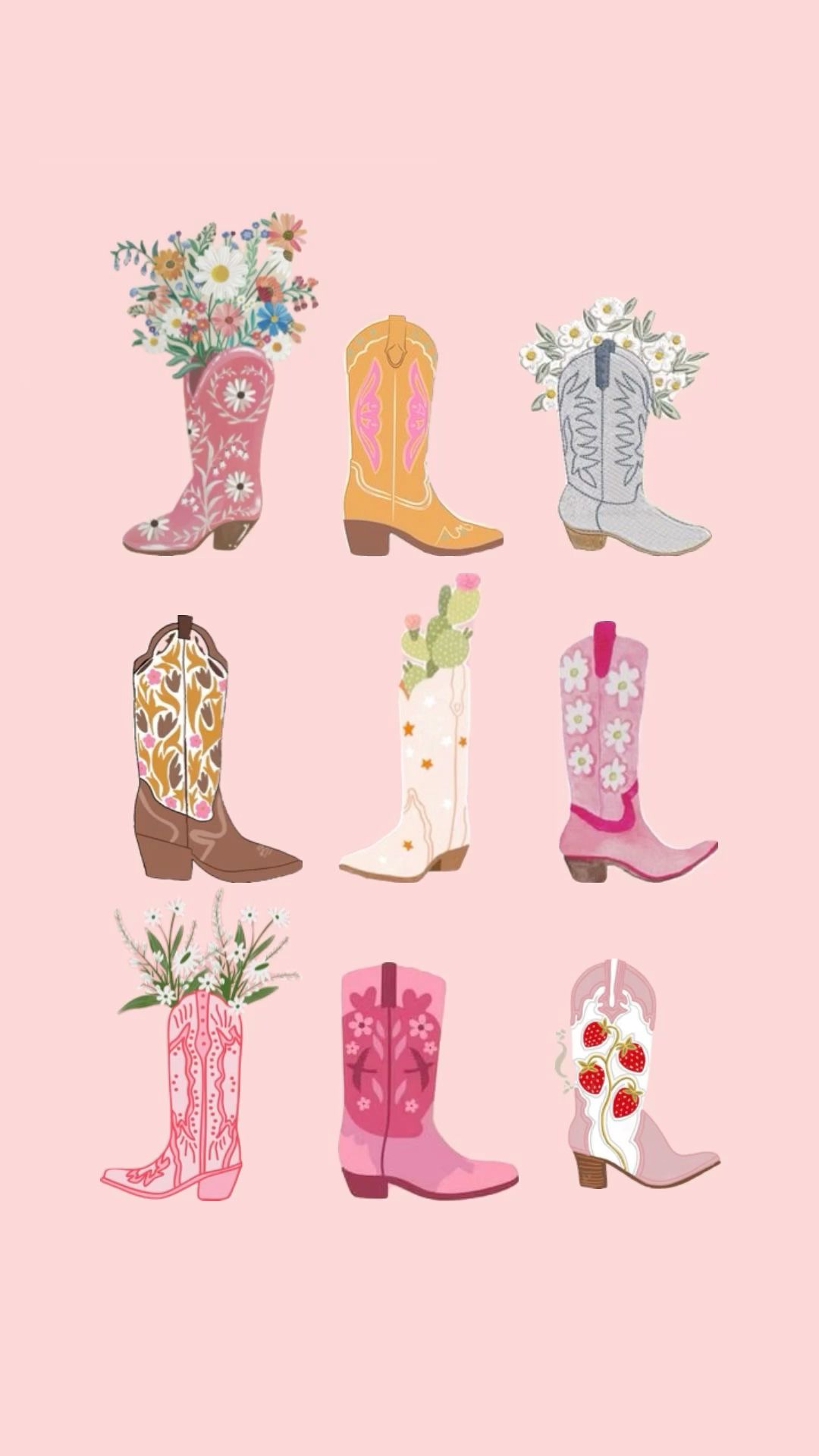 preppy pink cowgirl aesthetic wallpaper 0097