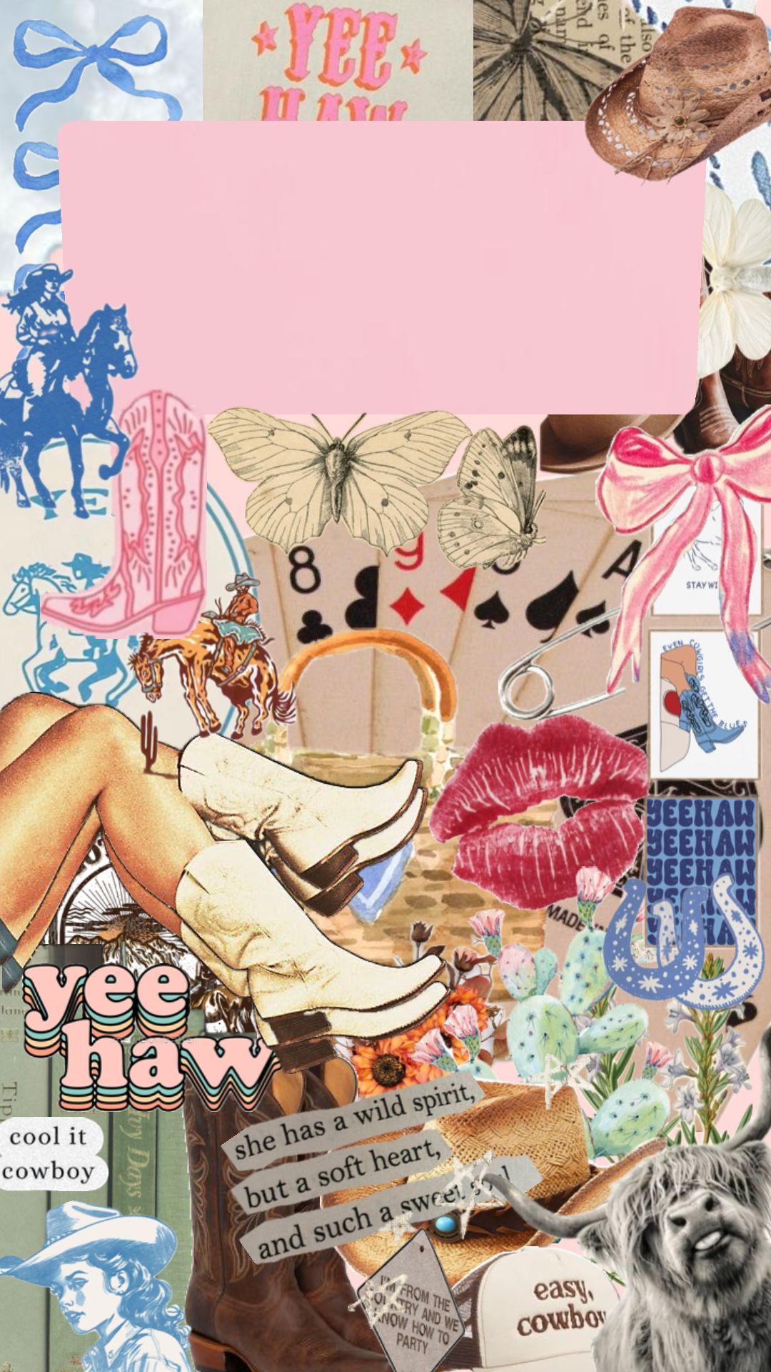 radiant preppy pink cowgirl aesthetic wallpaper features