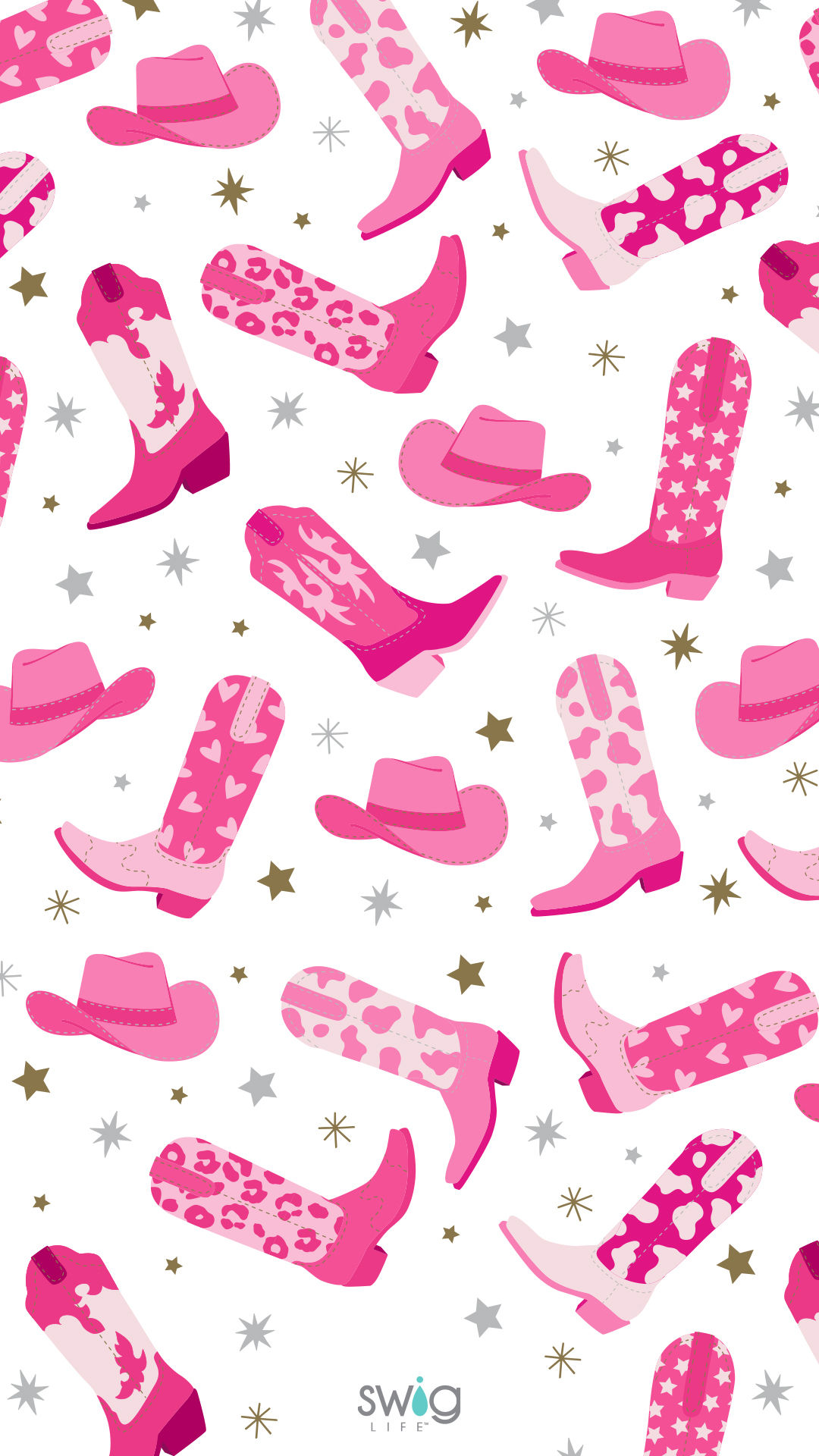stylish preppy pink cowgirl aesthetic wallpaper inspiration